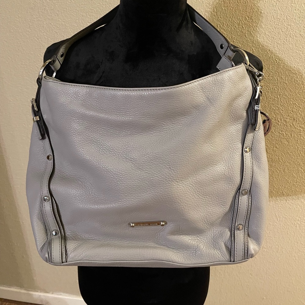 Michael Kors Gray Leather Shoulder Bag